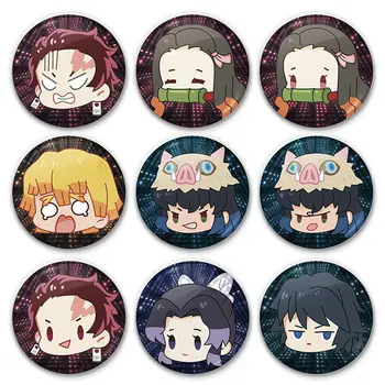 

Anime Demon Slayer: Kimetsu No Yaiba Button Cosplay Brooch For Clothes Backpack Collar Pins Jewelry