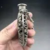 OLD CHINESE TIBETAN SILVER SNUFF BOTTLE HANDMADE HOLLOW EAGLE Parrot sachet 4