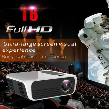 

UNIC T8 LED 1920x1080 Resolution 200 Inch Projector 1080P Full HD WIFI Sync Screen 7000 Lumens HDMI USB LCD Lens Home Cinema