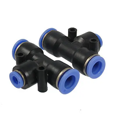 

Pneumatic 8mm to 10mm Ends Quick Fittings T Joint 2 Pcs