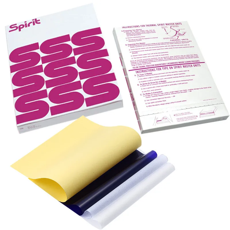 100 Sheets Spirit Thermal Tattoo Transfer Paper A4 Size Thermal Stencil
