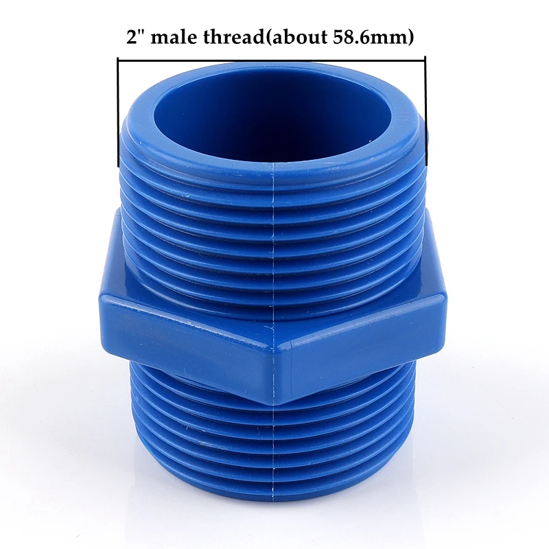 2 inch male thread 3 шт. 1/"~ 2" наружная резьба соединители труб равный диаметр 20 мм-63 мм ПВХ трубы для полива сада прямые соединения соединитель для воды фитинги - Цвет: 2 inch male thread