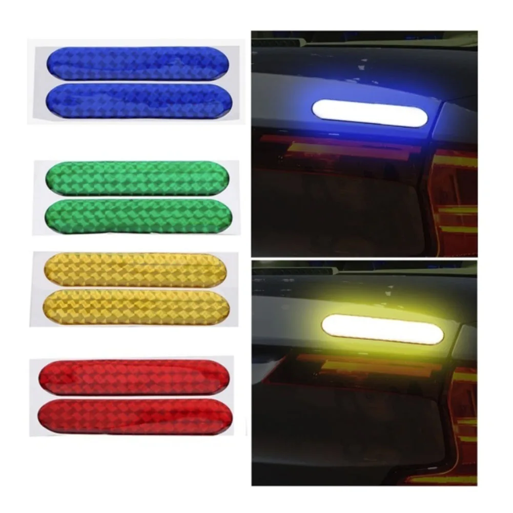 【Mary DAI Store】2pcs / Set Universal Car Warning Stickers Car Bumper Reflective Stickers Car Shape Reflective Stickers.