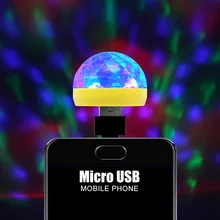 Микро-usb мини RGB светодиодный светильник 4 Вт, сценический светильник, Звуковое управление, клубный паб, дискотека, вечерние, музыкальный хрустальный магический шар, лампа