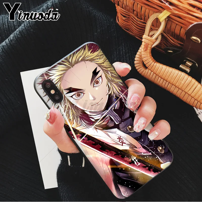 Yinuoda demon slayer kimetsu no yaiba TPU Мягкий силиконовый черный чехол для телефона iPhone 8 7 6S Plus X XS MAX 5 5S SE XR 11 11pro - Цвет: A5