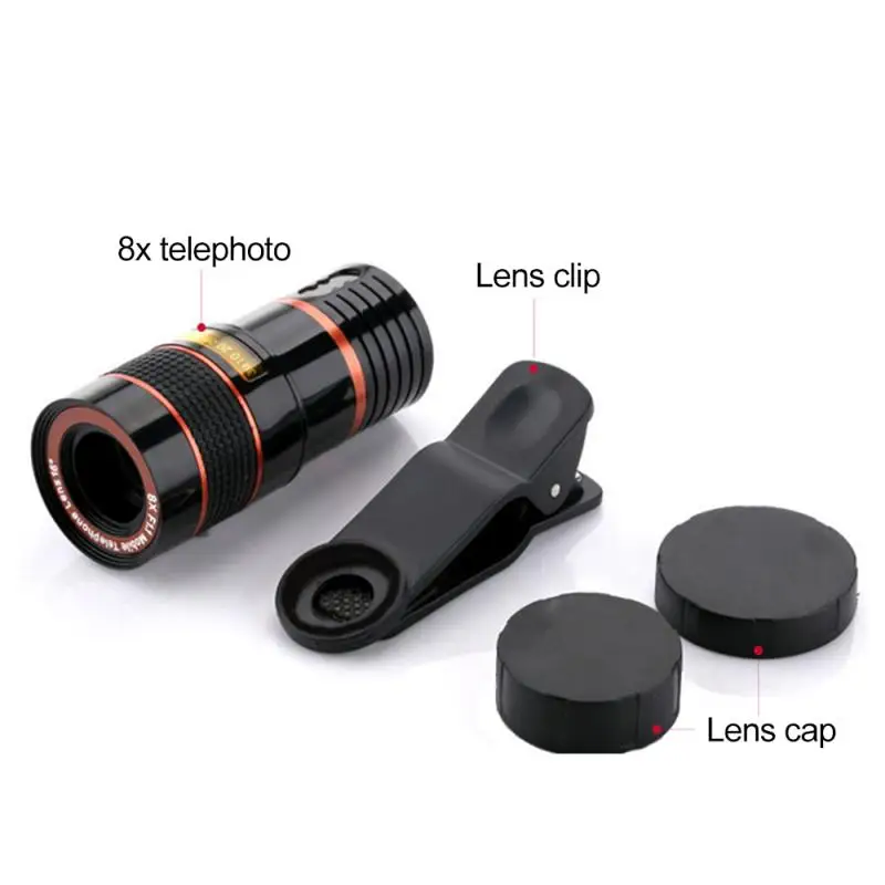 Clip-on 8 12x Phone Lens Optical Zoom HD Telephoto Camera Macro Lens Kit For Universal SmartPhone Smartphone Telescope Focus Len