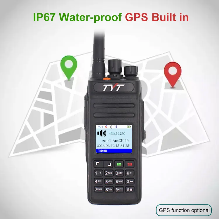 TYT MD398 Walkie Talkie IP67 двухстороннее радио 10 Вт Ham трансивер TYT MD-398 IP67 водонепроницаемый цифровой радиоприемник с кабелем для программирования