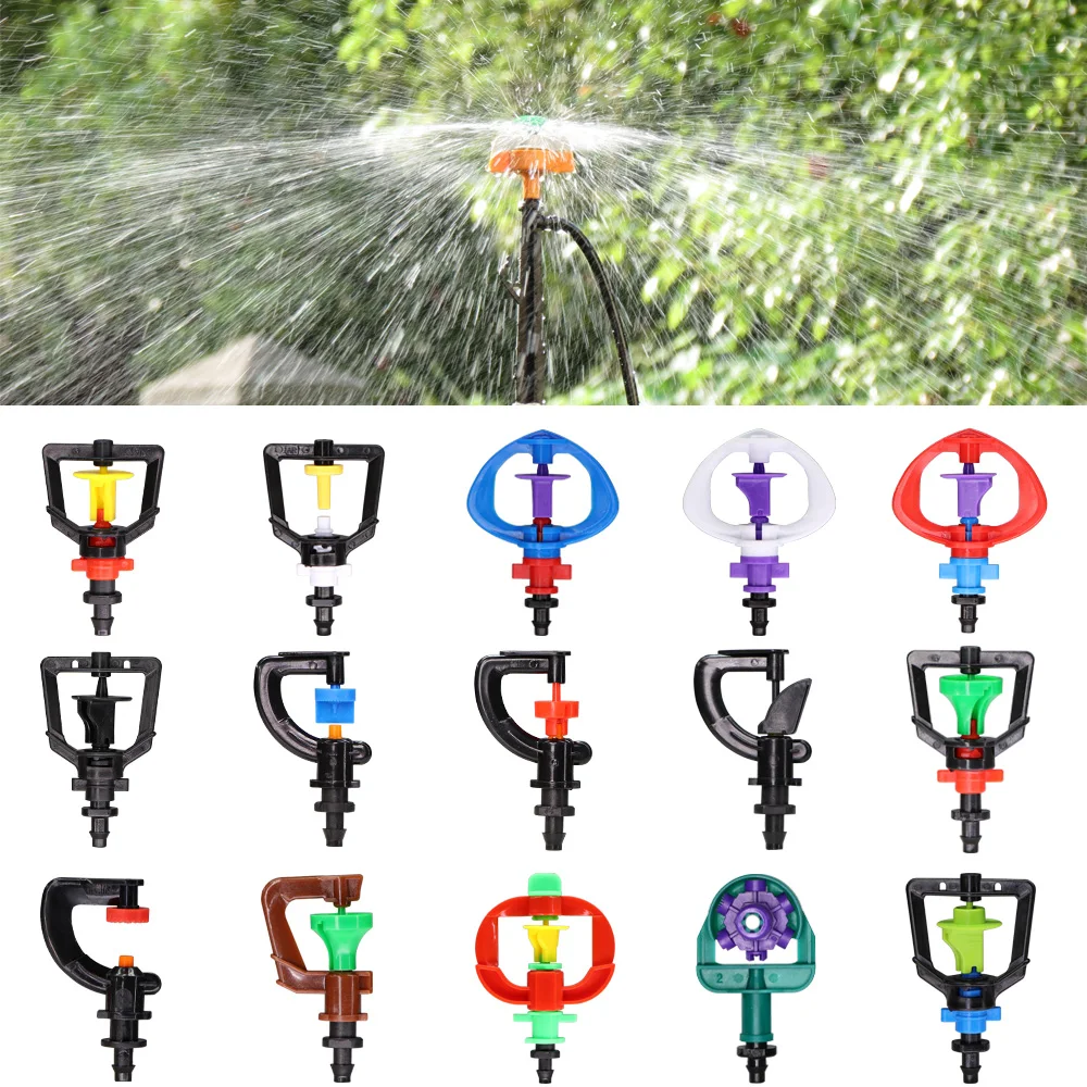 Greenhouse Barb Watering Sprinkler Irrigation System Garden Mist Emitters Stake Micro Spray Rotating Nozzles 1/4'' garden sprinkler,plants irrigation kits