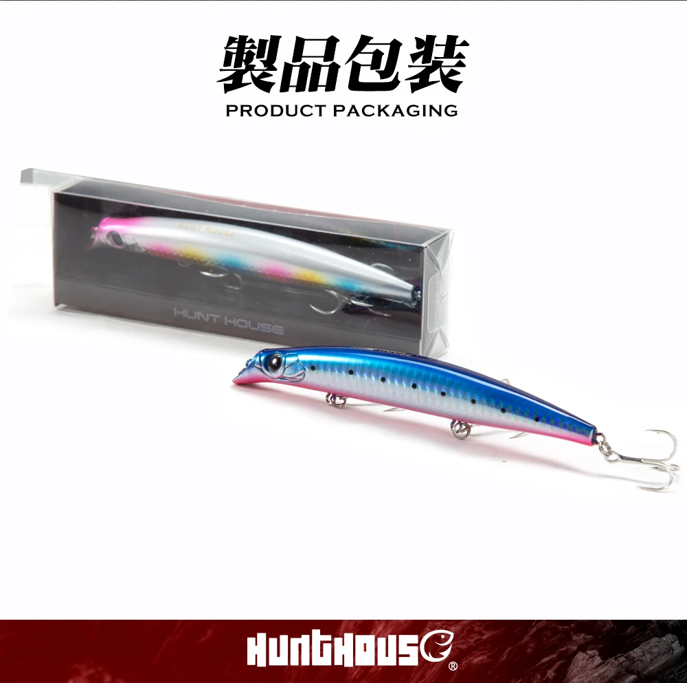 Hunthouse Sasuck 105 & 140mm 18g & 17g Schwimmender Bleistift Angelköder Wobbler Köder Jerkbait zum Angeln Seebarsch Lipless Long Cast – Detail 9