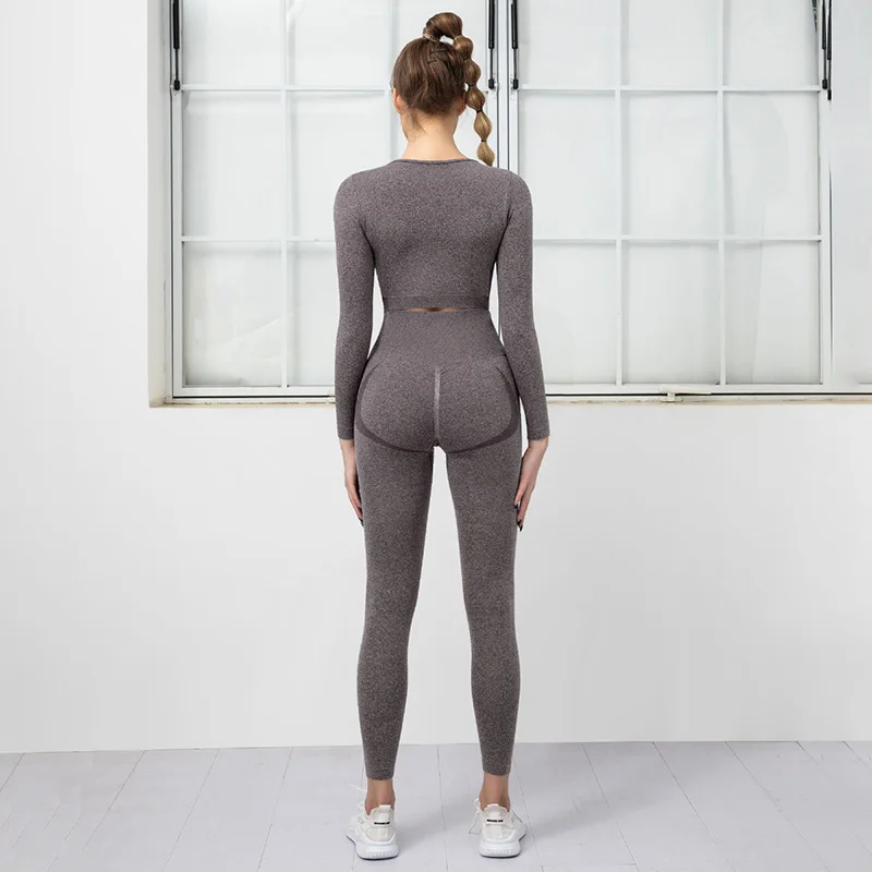 Seamless Yoga Set Workout Clothes For Women Sportswear Suit