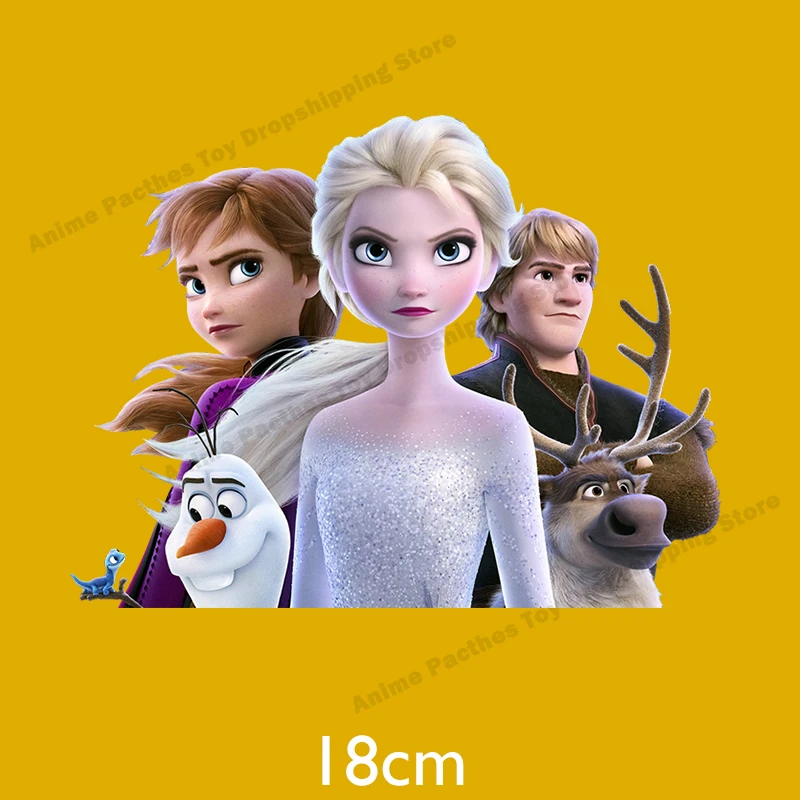 Disney Appliques Frozen Elsa Anna Olaf Cartoon Patches for Clothing Iron on Patch Heat Transfer Stickers Clothes Accessories 