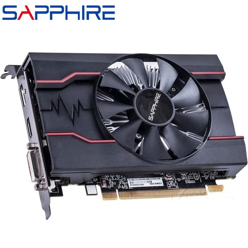 SAPPHIRE RX550 4 Гб видеокарта GDDR5 видеокарты для AMD RX 500 series RX 550 4G D5 Radeon RX550-4GB DisplayPort HDMI DVI б/у-1