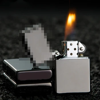 

Zinc Alloy Gas Fuel Lighter For Cigarette Querosen Fire Windproof Rolling Grinding Wheel Flintstone Kerosene Lighters Men's Gift