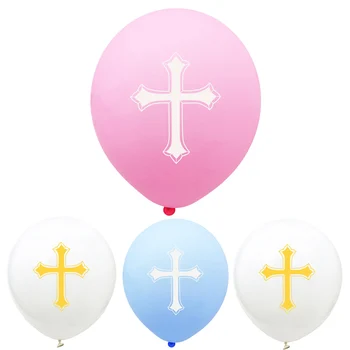 

1pc Easter Cross Baptism Favors Foil Balloons Baby Shower Boy Girl Pentecost Jesus Christening Birthday Party Decorations Globos