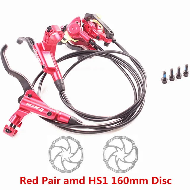 Абсолютно зум HB-875 для езды на горном велосипеде гидравлический тормоз Гидравлический тормоз добавляется HS1 160 мм диск совместимый SHIMANO - Цвет: Red pair and HS1