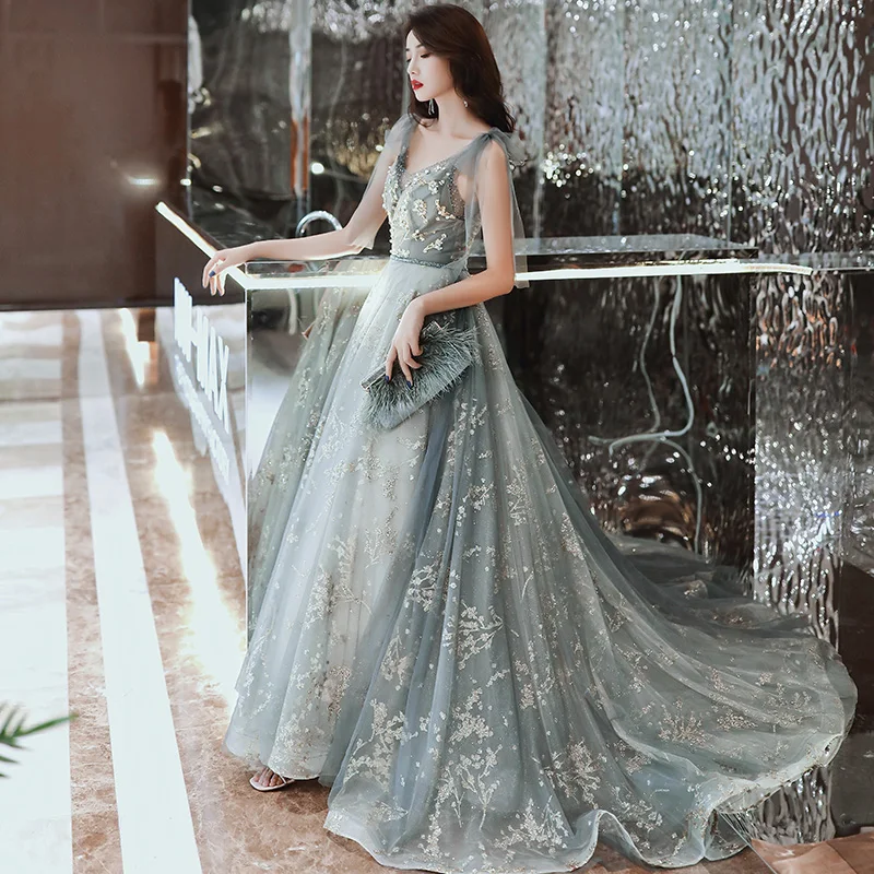 Vestidos De Gala, платья для выпускного вечера, Длинные тюлевые Аппликации, Длинные вечерние платья, Vestidos De Fiesta Largos Elegantes De Gala