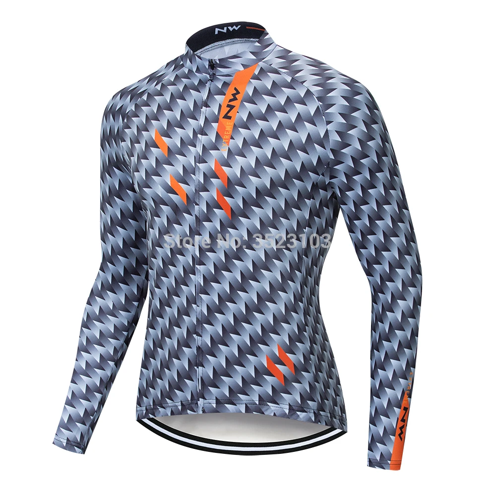 Новинка, мужские майки для велоспорта, весна-осень, дышащие рубашки с длинным рукавом, одежда для гоночного велосипеда, быстросохнущая Спортивная одежда для горного велосипеда - Цвет: Многоцветный