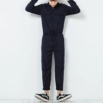 

New summer loose men's jumpsuit fashion short denim overalls short jumpsuit men