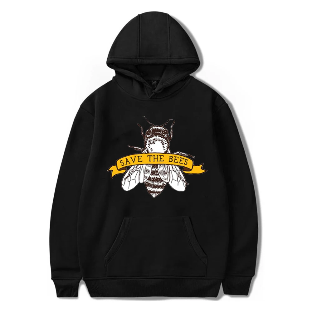 Save The Bees Print Women Men Hoodie Cute Sweatshirts for Teenagers Long Sleeve Tops Femme cool Harajuku Hoode Winter Clothing | Женская