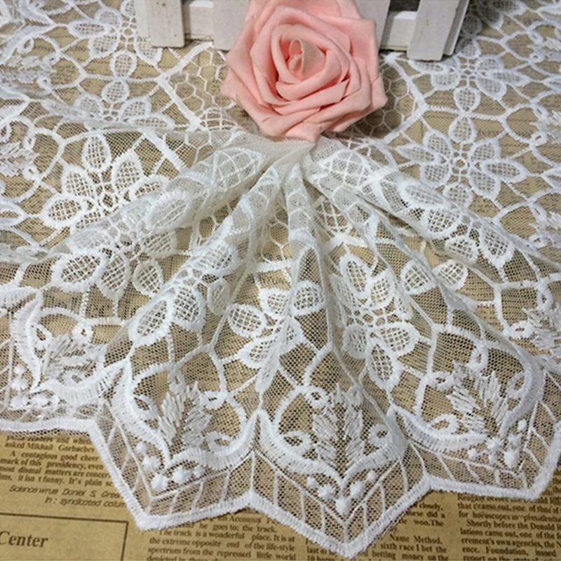 Кружевная ткань для продажи 2 ярда Цветочная отделка кружевная лента шитья