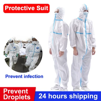 

Protective Suit Prevent Droplets Anti-epidemic Disposable Protective Clothing Hazmat Suit Waterproof Dust-proof Coverall Workwer