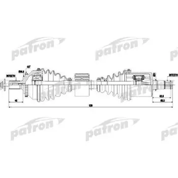 

Axle shaft front left 36X536X26 ABS: 48T VOLVO: s80 I 2,5 93-06 PATRON PDS0439