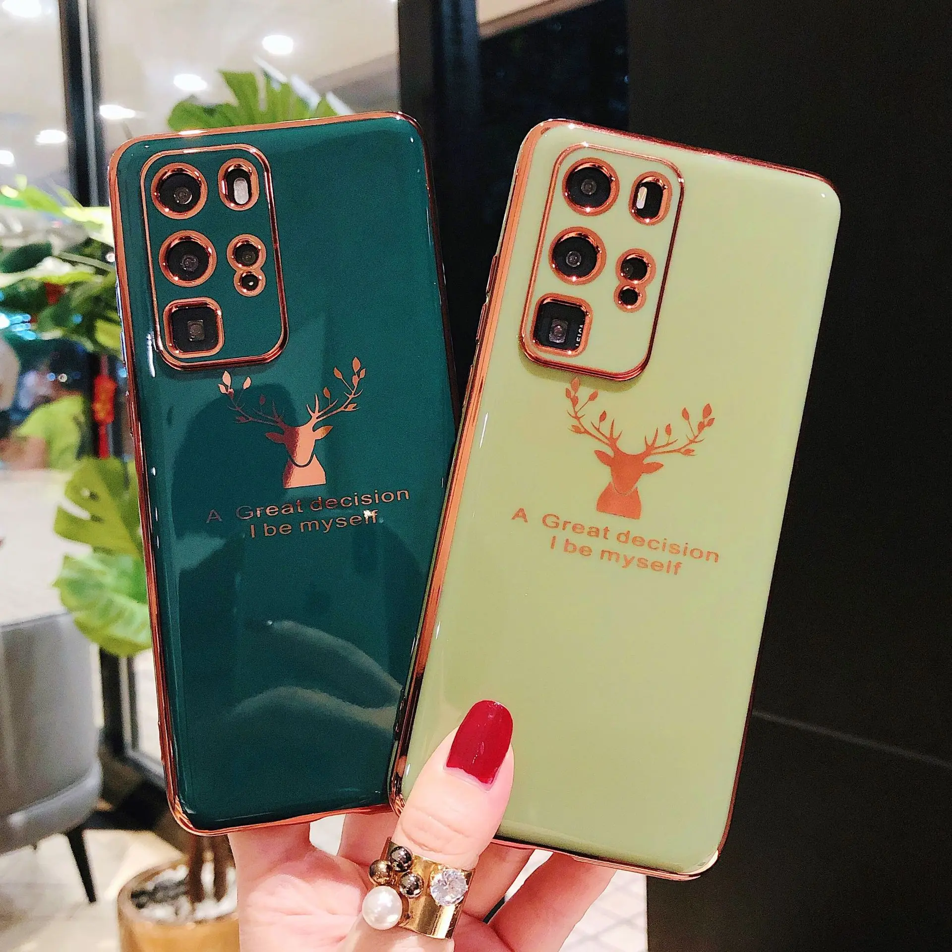 DRXENN покрытие головы оленя чехол для Huawei P40 Pro Mate 30 Honor Nova 7 Мягкий ТПУ Силиконовый