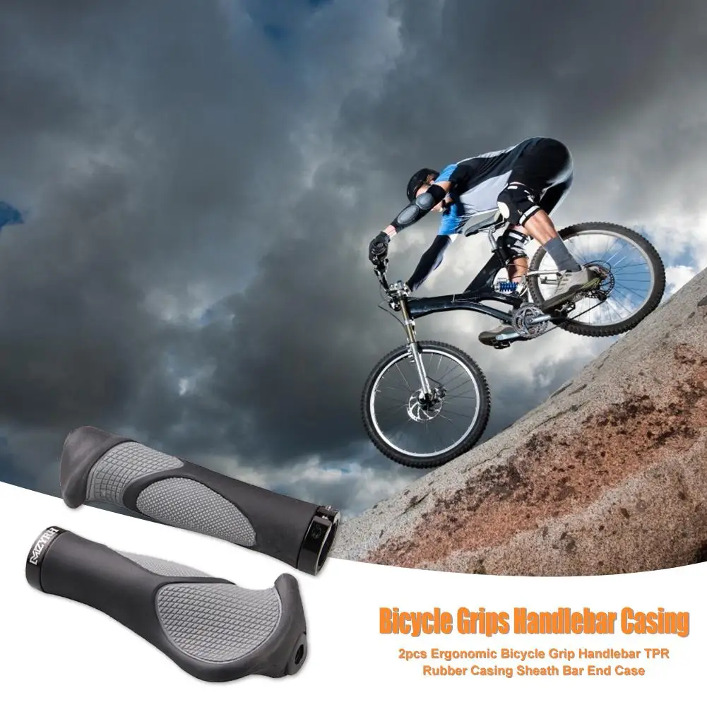 

Outdoor Cycling 2pcs Mountain Bike Handlebar Sheath Cover Durable Handle Grip Bar Rubber Horn Bicycle Grips Accessory