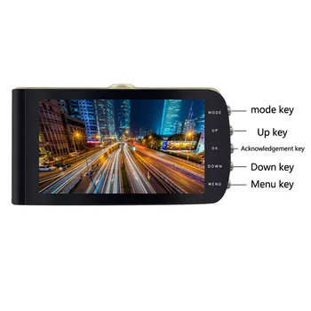 

4inch HD Universal Impact Sensing DVR Night Vision LCD Screen Wide Angle Auto Driving Recorder Car Accessories Dual Cameras Mini