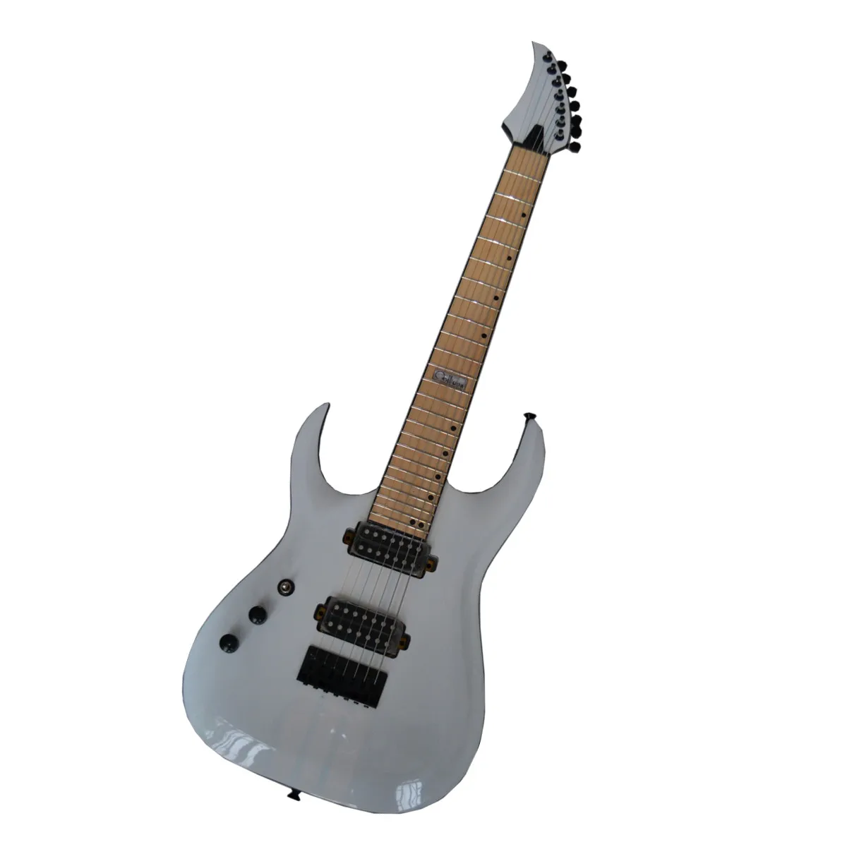 

new Big John 7 STRING left hand electric guitar with elm body maple fingerboard transwhite color F-1611