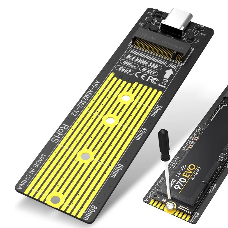 Type-C Gen2 SSD твердотельный PCIE протокол M.2 NGFF NVME мобильный жесткий диск коробка ASM USB3.1