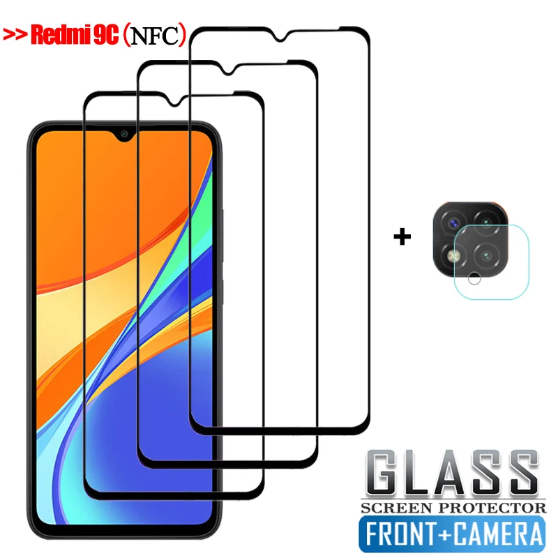 tempered glass + camera protection for redmi 9c 6.53" screen protector redmi9c xiaomi redmi 9c NFC glass film redmi 9 c glass afbeelding