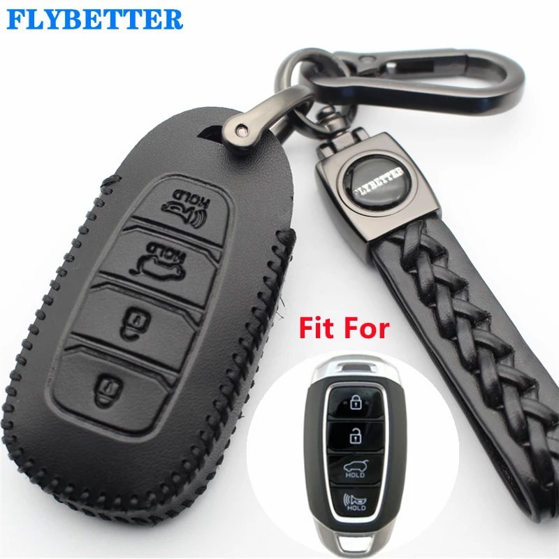 Car & Truck Key Chains Genuine leather smart Remote Key Cover for