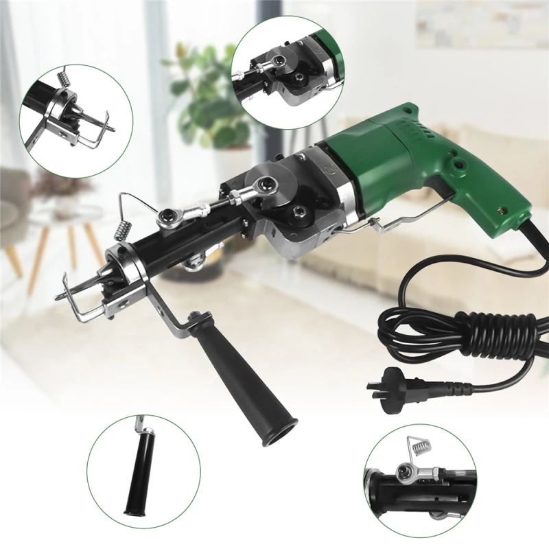 2 In 1 Cut & Loop Pile Tufting Gun Rug Electric Manual Carpet Weaving Machine DIY Handicrafts Industrial Grade 110-240V