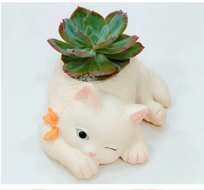 Kawaii Cat Bonsai Flower Pot Ceramics Succulent Plant Potted