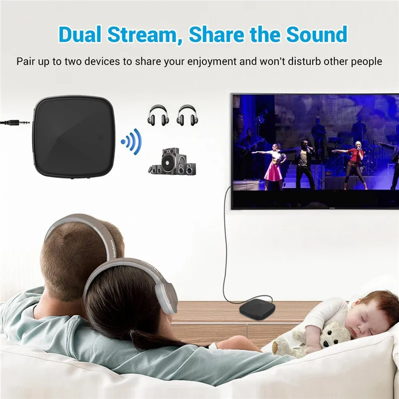 VAORLO APTX HD Low Latency Adapter Bluetooth 5 0 Transmtter Audio Receiver 2 In 1 Adaptor For Headphones TV PC With 3 5 AUX Jack