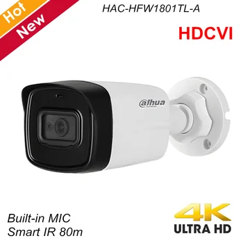 

Dahua Lite Plus Series 4K HDCVI Camera IR Bullet Camera Built in MIC IR 80m IP67 Security camera HAC-HFW1801TL-A