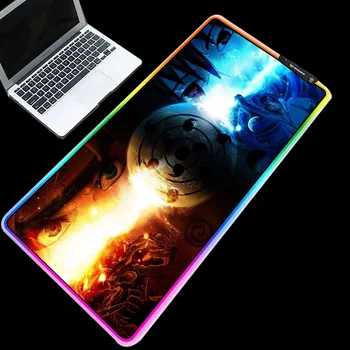 

Exquisite Naruto Naruto Sasuke series mouse pad RGB series USB interface table pad colorful lighting keyboard pad