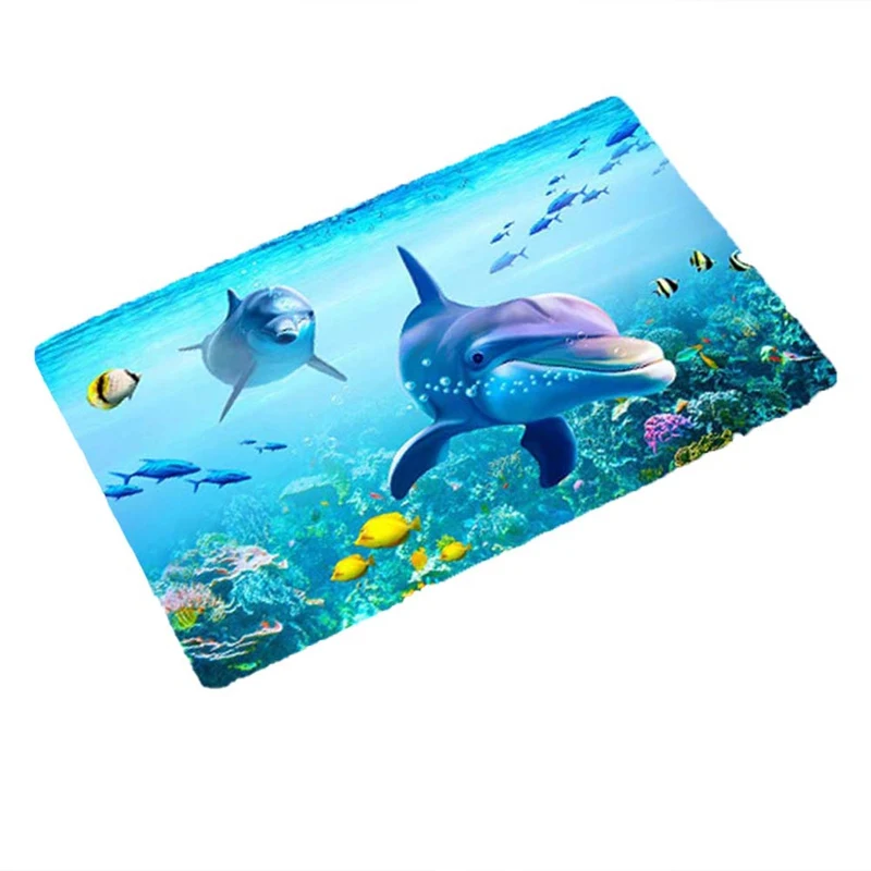 

3D Printed Bathroom Mat Rug Kit Non-slip Bath Mats Floor Carpet Pet Pad Large Size Door Floor Seat Mattress For Decor Doormats