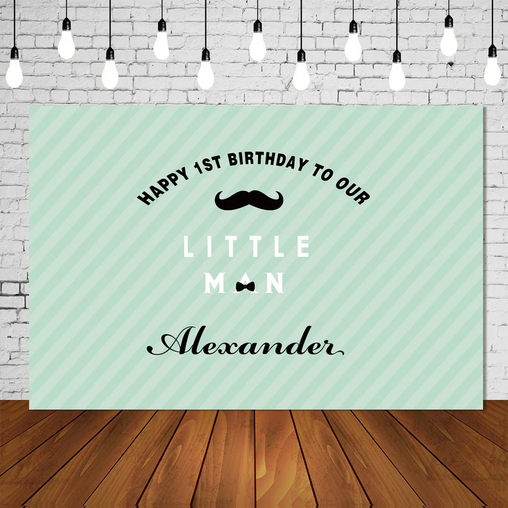 Personalised Backdrop Boy Little Man 1st Birthday Party Christening Background Gentleman Tie Decorations Cake Table Wall Poster Background Aliexpress