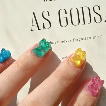 

Crystal Epoxy Resin Mold Nail Carving 3D Bear Silicone Mould DIY Nails Stencils