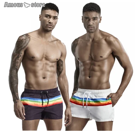 

Swimwear Swimming Shorts for Men Swimming Trunks Plus Size Striped Quick Dry Swimsuit Man Beachwear Surfing Shorts Board