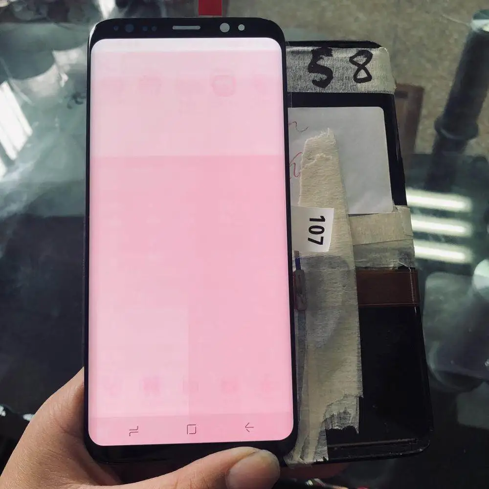 

100% Original Super Amoled Burn-Shadow LCD For Samsung S8 G950 G950U G950F Display Touch Screen Digitizer Assembly With Frame