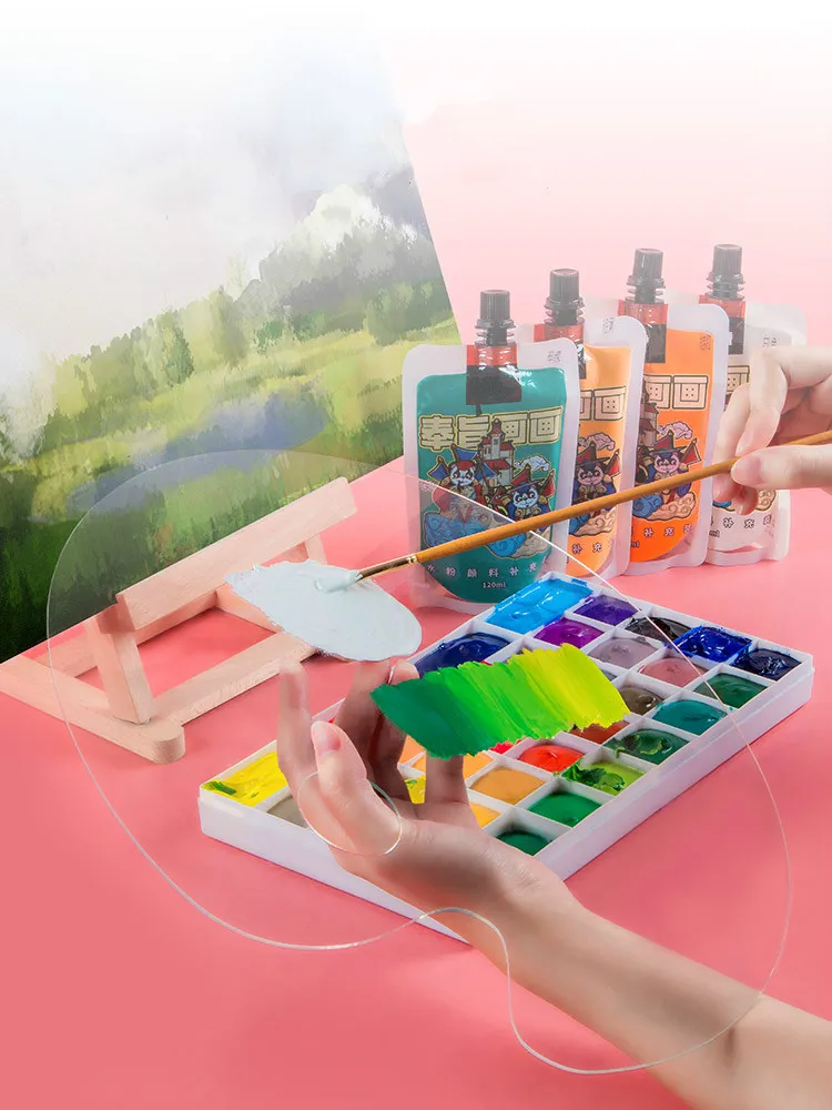

Acrylic transparent palette oil painting palette elliptical square color-adjusting disc