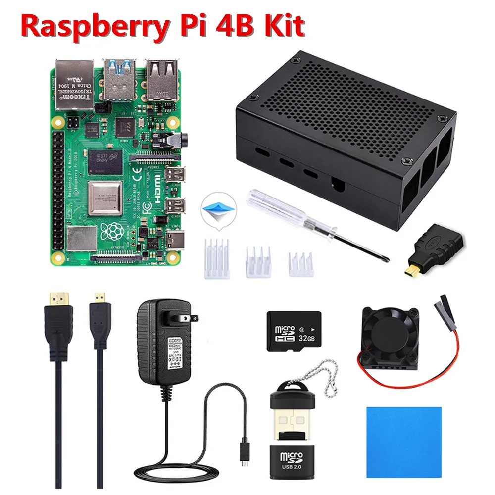 Elecrow 2 Гб ОЗУ Raspberry Pi 4B комплект Raspberry Pi 4 Модель B с 32G Microsd алюминиевый корпус Raspberry Pi 3 Чехол