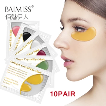 

BAIMISS 20pcs=10pairs 24k Gold Anti-Aging Eye Mask Anti Aging Skin Care Collagen Eye Patches Dark Circle Remover Anti-Puffiness