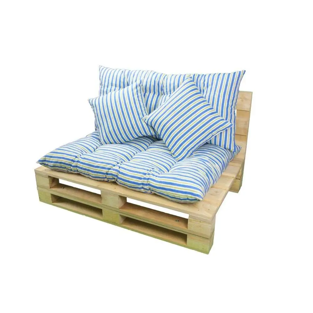 ⭐Sofá PALETS Interior/Exterior Nuevos a ESTRENAR Natural de Madera +  Colchonetas Respaldo y Asiento con 2 Cojines. Palet Chill o|Garden Sofas| -  AliExpress