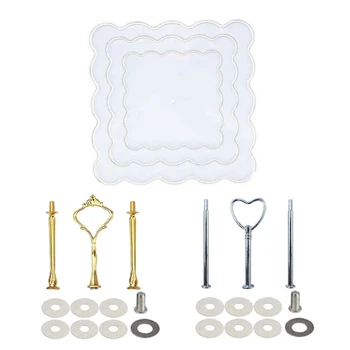 

Three-Layer Resin Mold Fruits Stands Tray Casting Silicone Mould Dessert Platter Storage Box DIY Making Tools