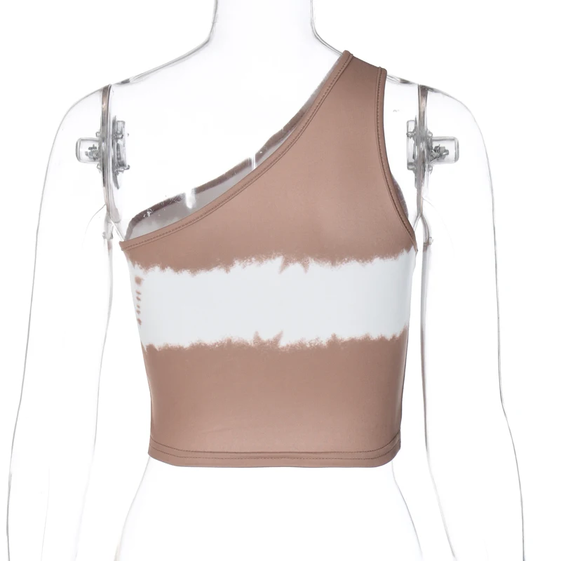 Jennie Kpop Y2K One Shoulder eGirl Crop Tie Die Tank Top Korean
