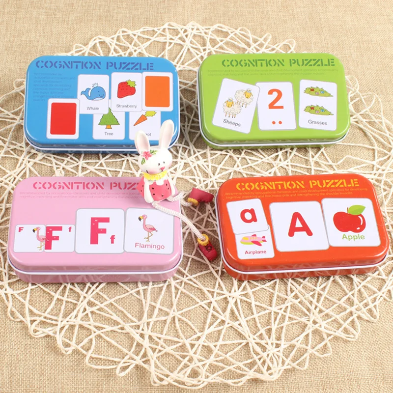 

Iron Box Lettered with Numbers Shape Animal Card 3-Year-Old on Baby Reading ENLIGHTEN Kindergarten Early Childhood Toy 0.16